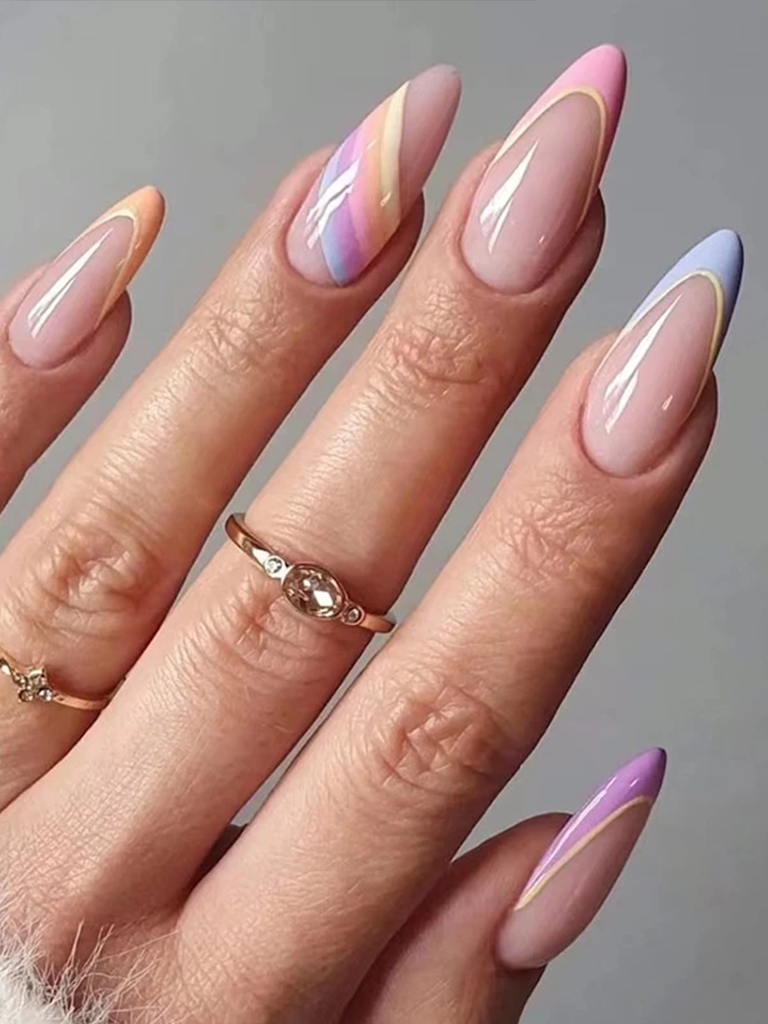 Floral French tips